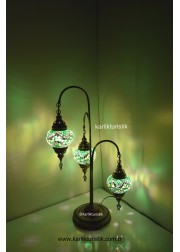 Mozaik Lamba Dekoratif Gece Lambası Mozaik Lambader 3Lü oltalı -I-S-F-5532